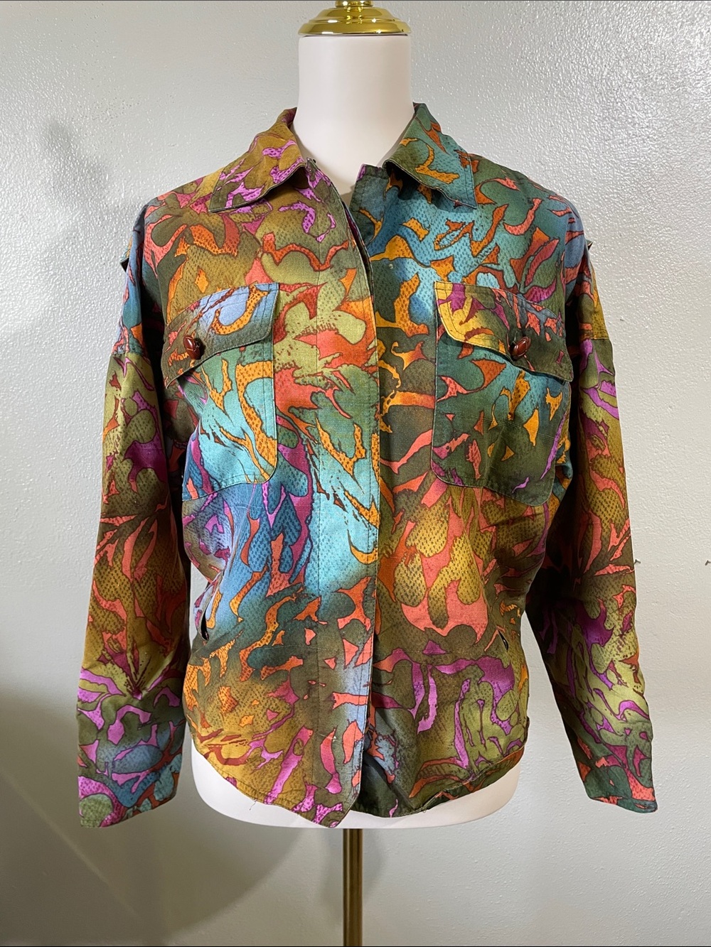Anne Crimmins Umi Collection Wearable Art Vtg Silk Floral Jacket Sz 6 Statement